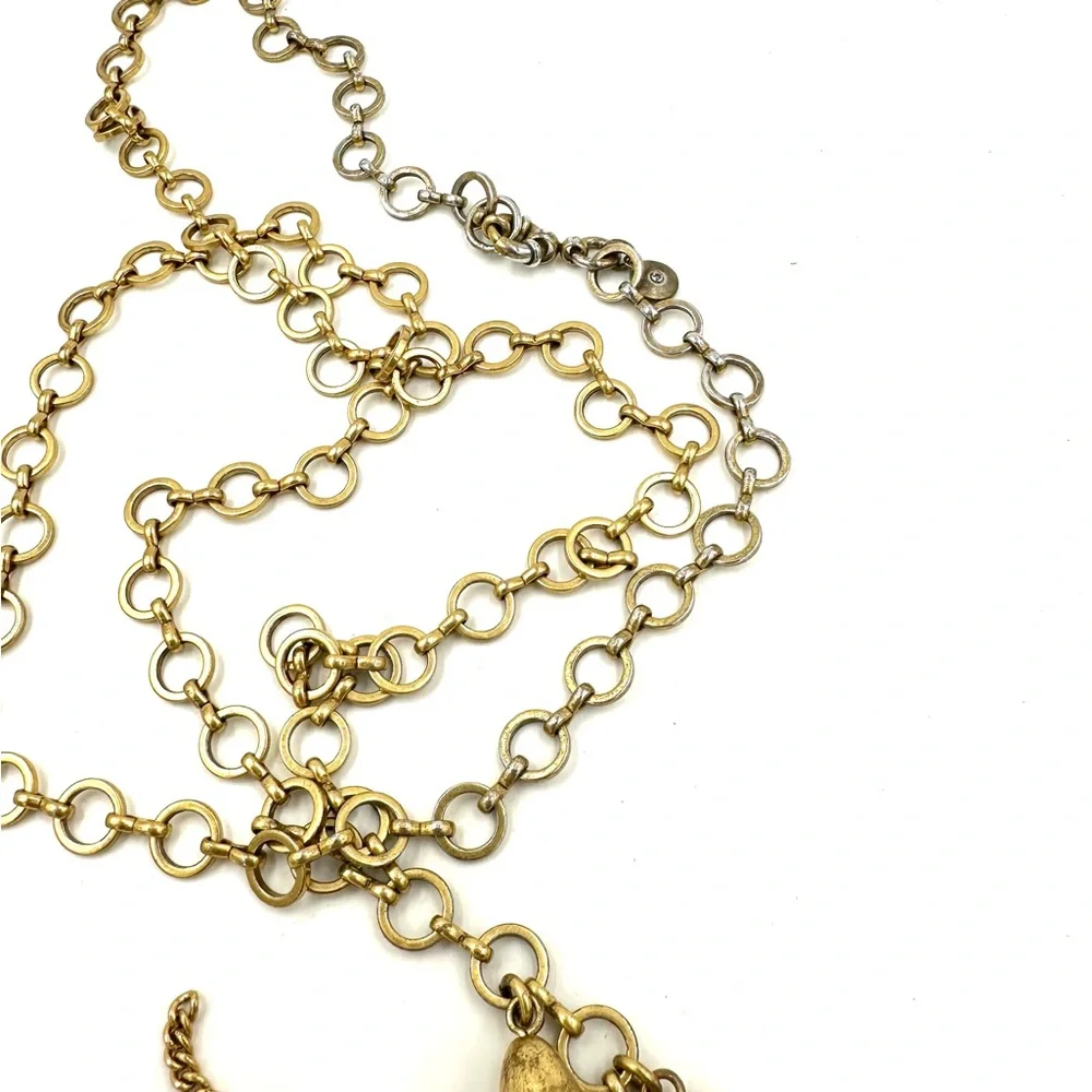 J. Crew Gold Tone Rhinestone Tassel Necklace AS IS